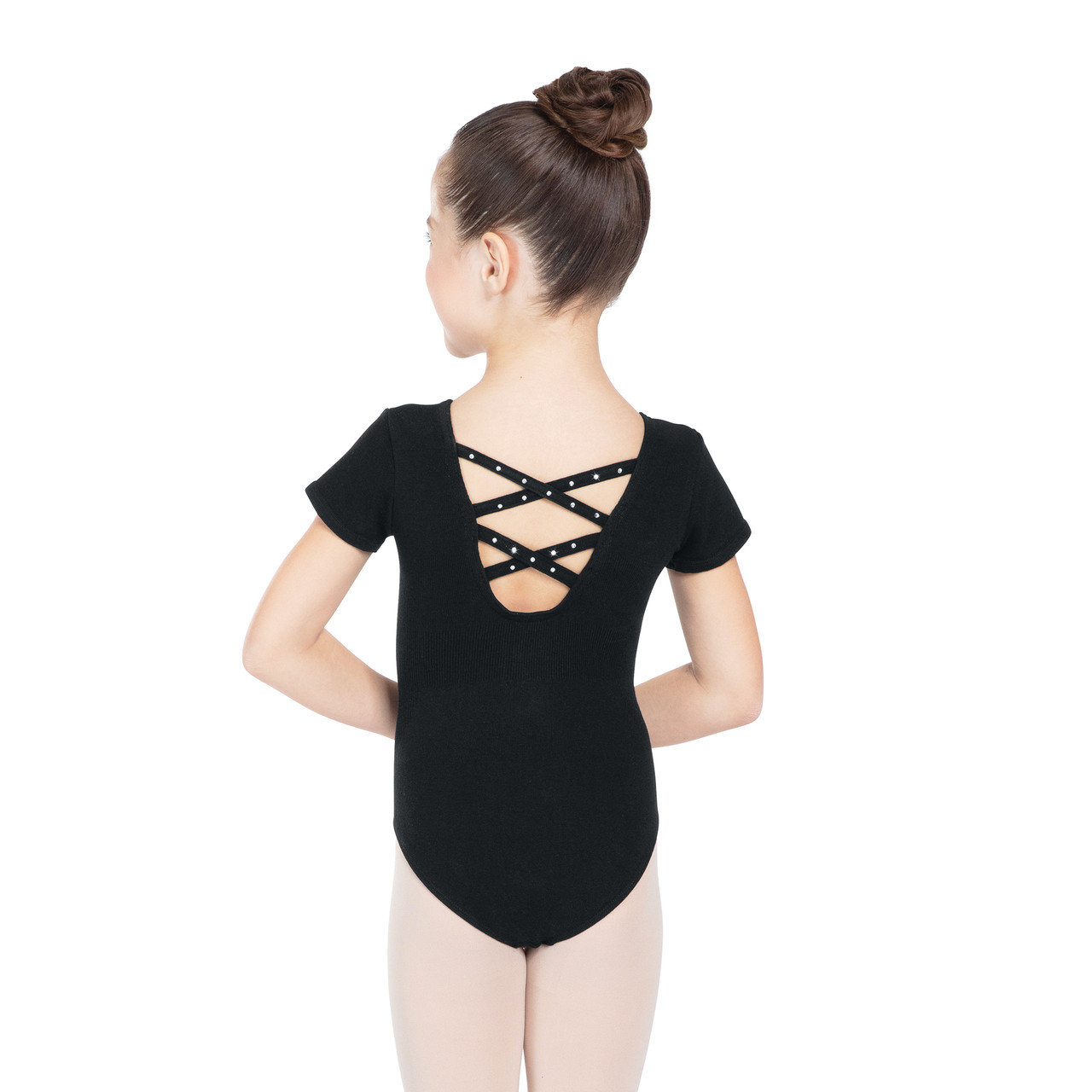 SEAMLESS RHINESTONE CRISSCROSS BACK LEOTARD