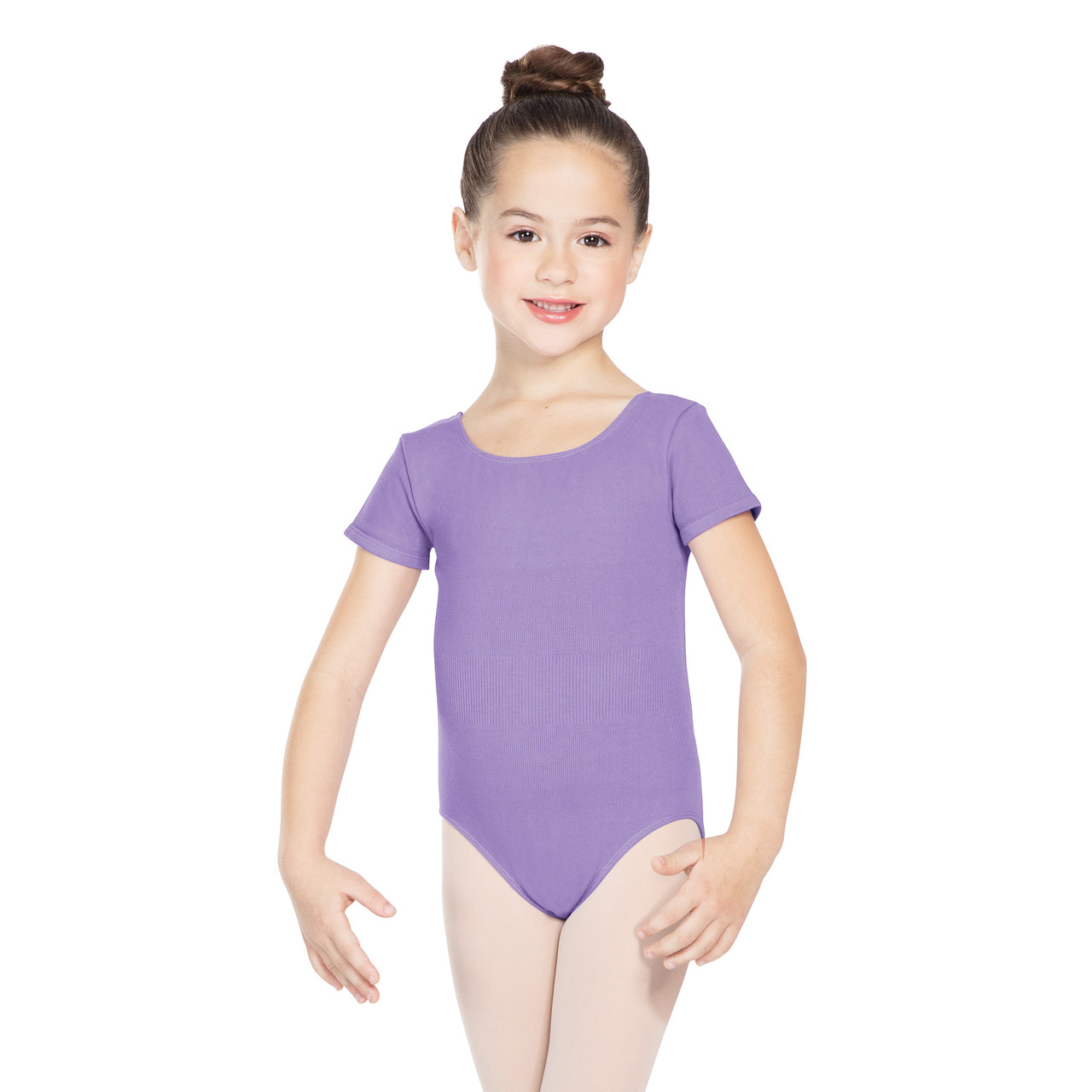 SEAMLESS SHORT SLEEVE SCOOP NECK LEOTARD