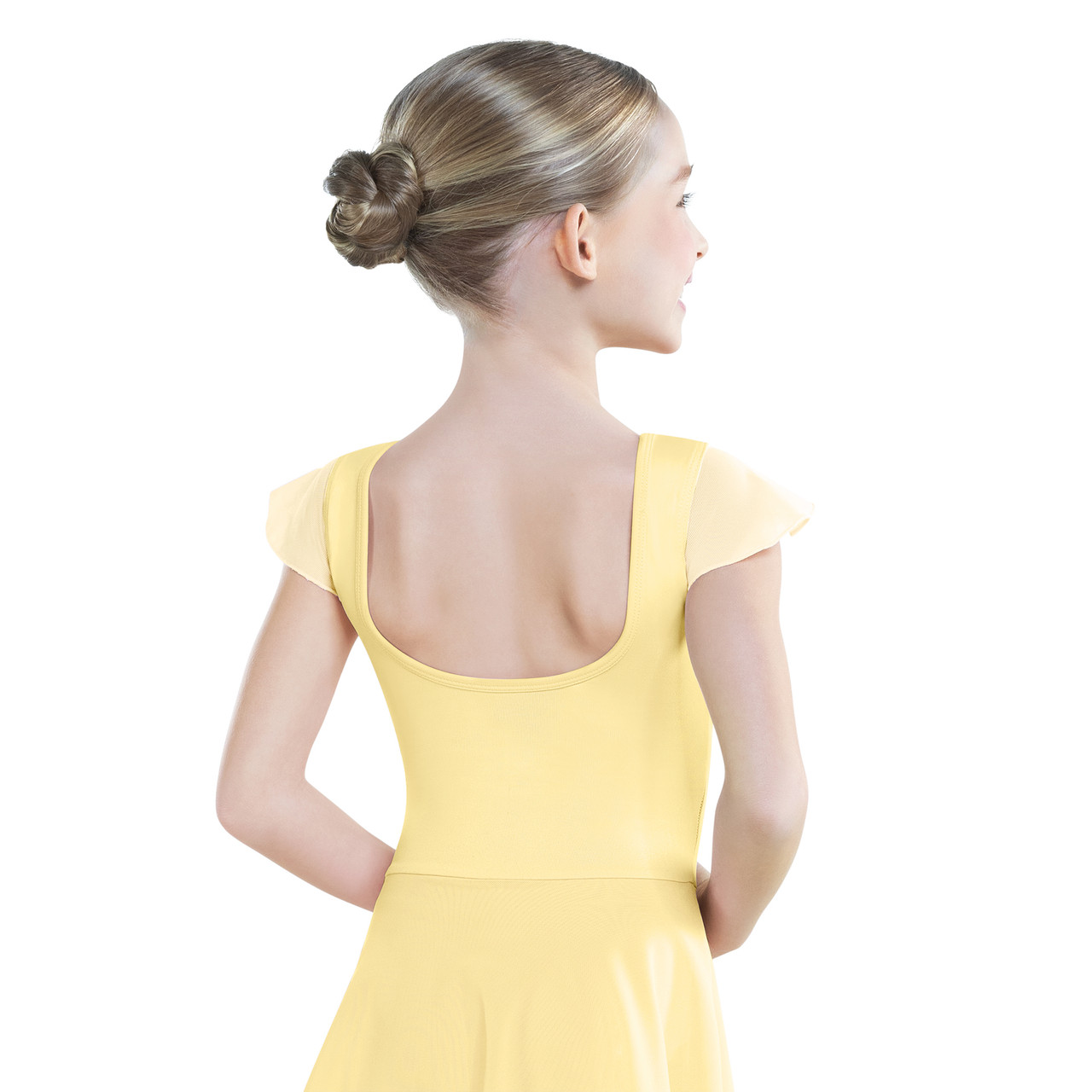 MESH SWEETHEART FLUTTER SLEEVE DRESS