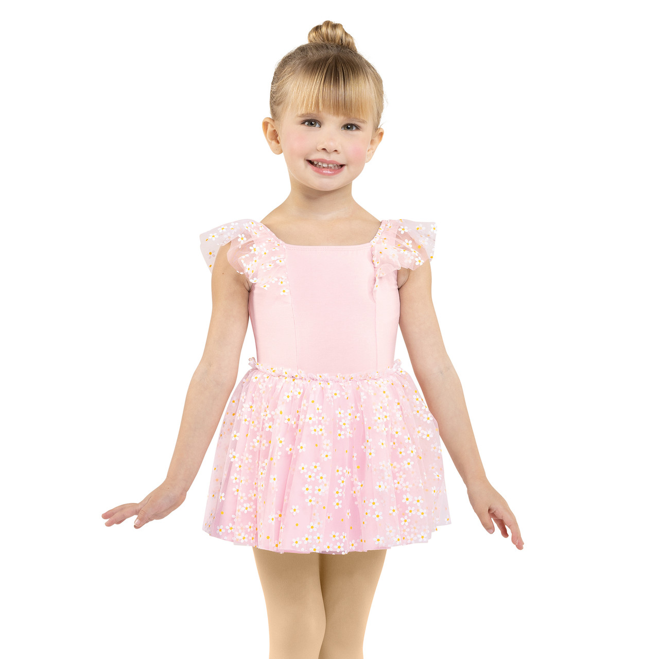 FLORAL RUFFLE SLEEVE DRESS