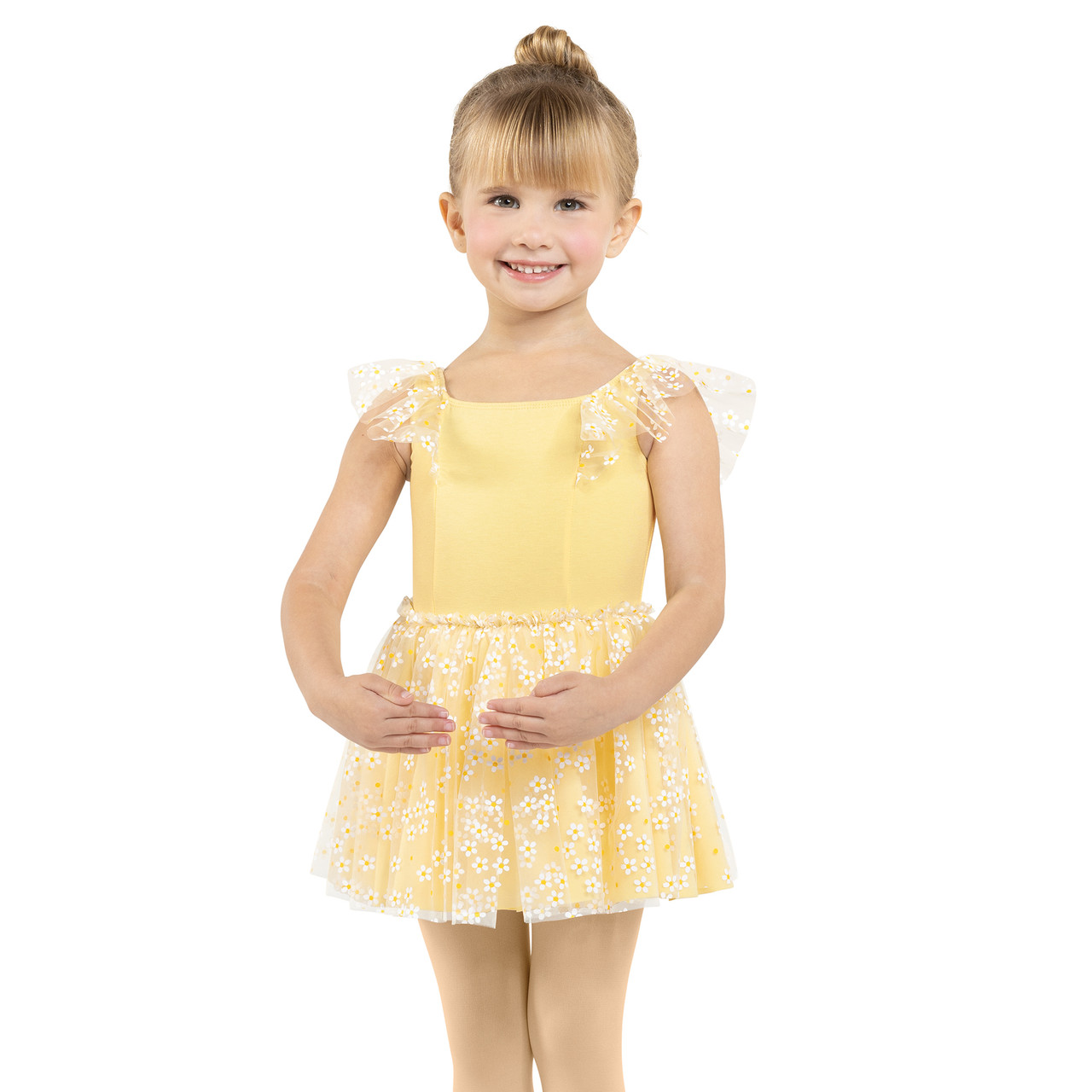 FLORAL RUFFLE SLEEVE DRESS